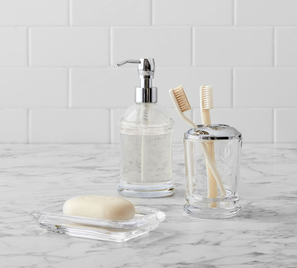 Dwell™ Classic Handcrafted Glass Bathroom Accessories Bundle 3