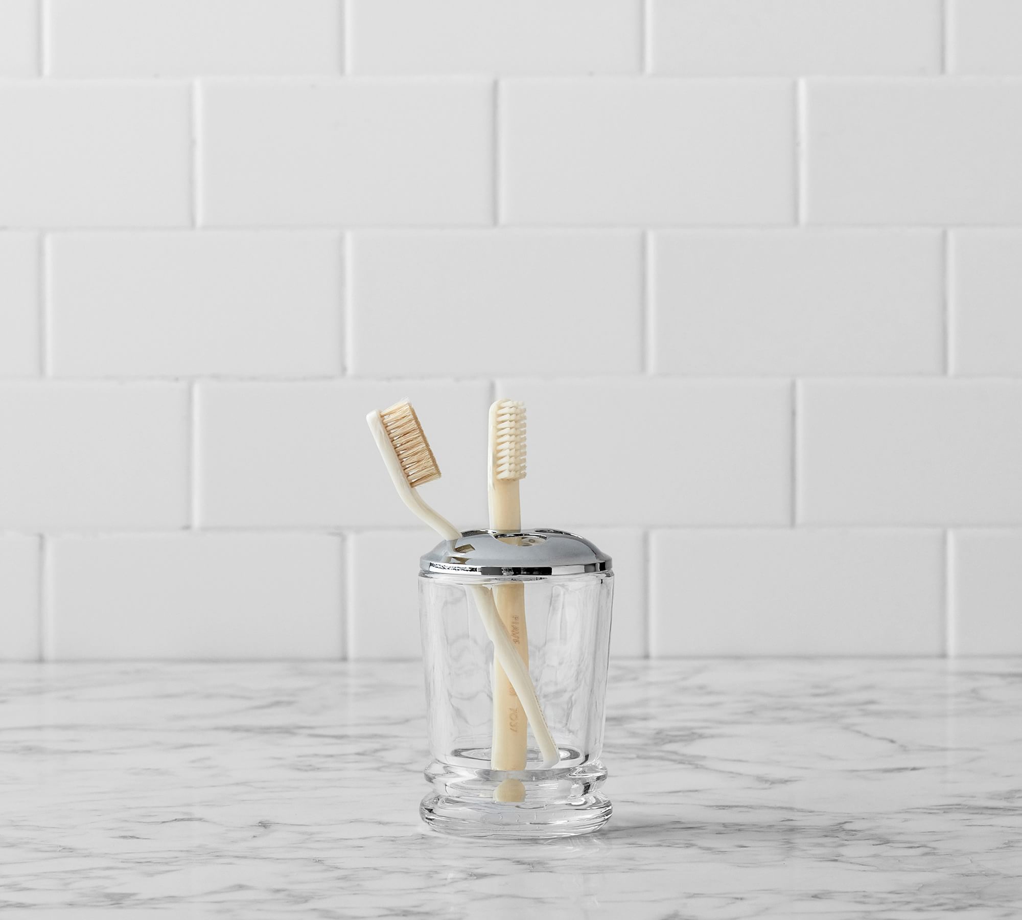 Dwell™ Classic Handcrafted Glass Bathroom Accessories Bundle 3