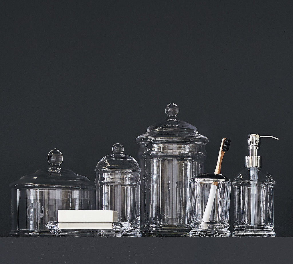 Dwell™ Classic Handcrafted Glass Bathroom Accessories Bundle 3