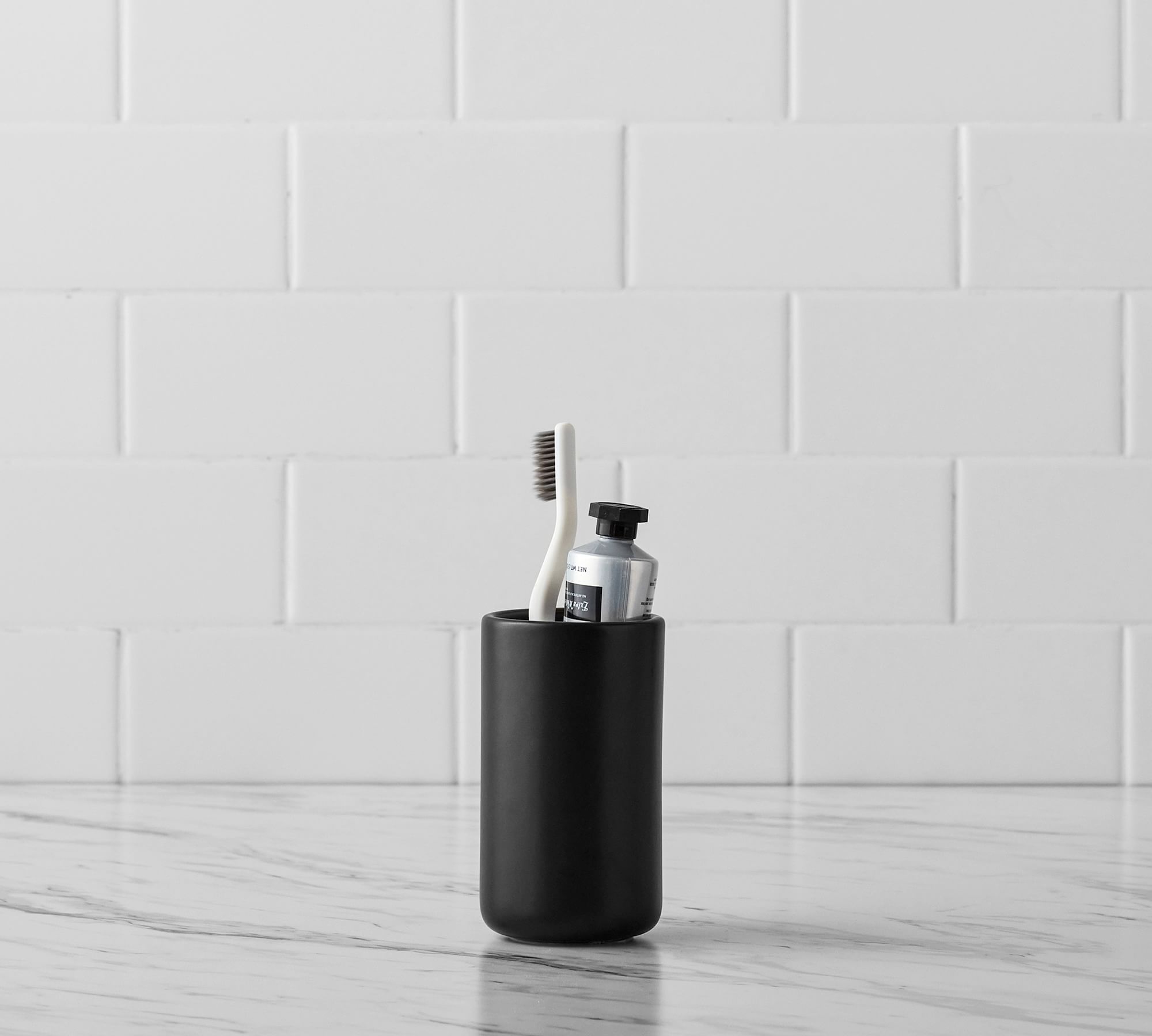 Dwell™ Matte Black Porcelain Bathroom Accessories Bundle 4