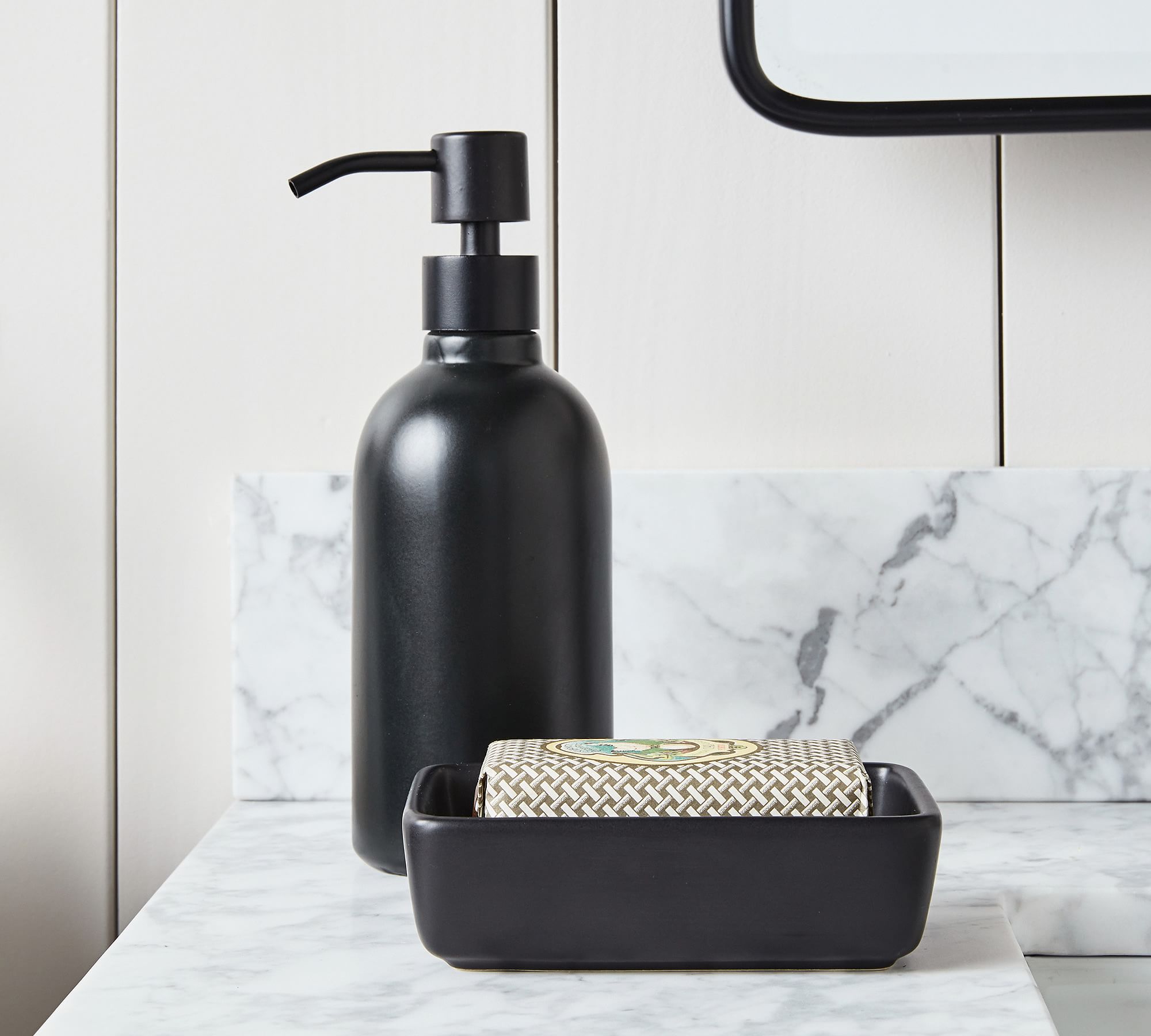 Dwell™ Matte Black Porcelain Bathroom Accessories Bundle 4