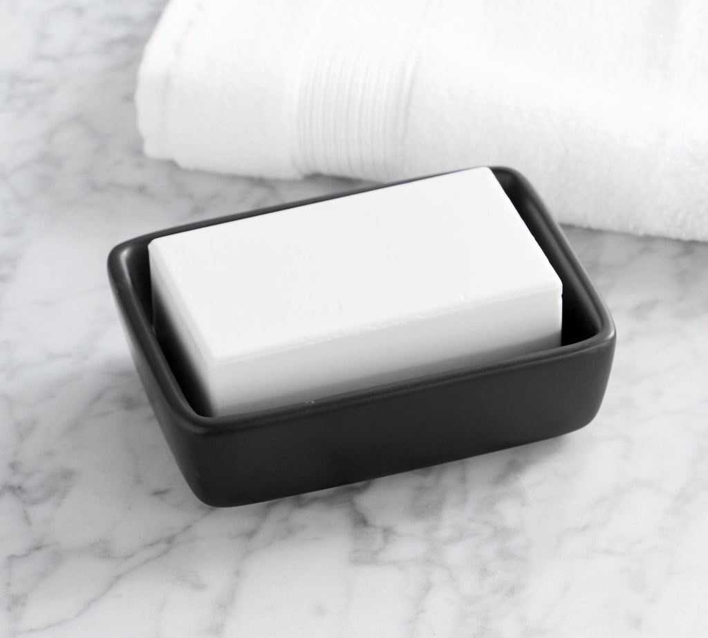Dwell™ Matte Black Porcelain Bathroom Accessories Bundle 4